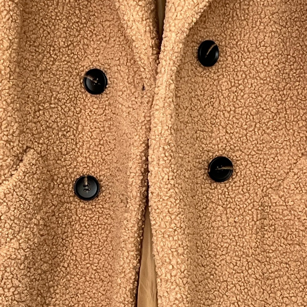 Flamingo Teddy Coat Carmel Women's Double-Breasted Coat Size - Picture 5 of 11